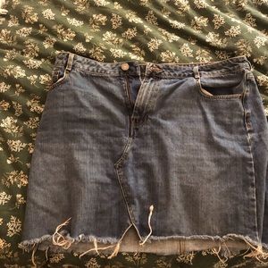 ASOS Denim skirt with frayed detail